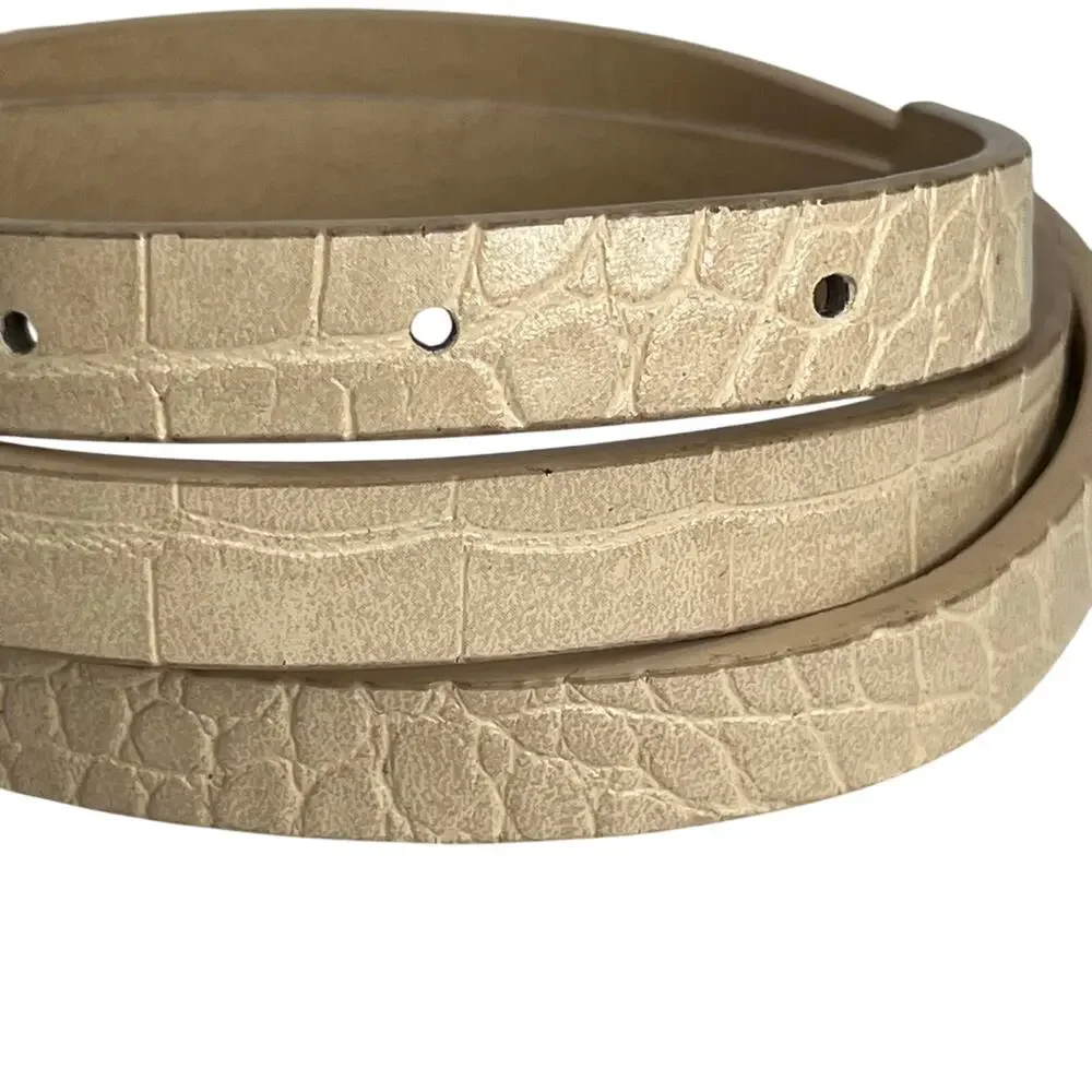 Woman's Tommy Hilfiger Light Tan Croco Leather Belt Size 6